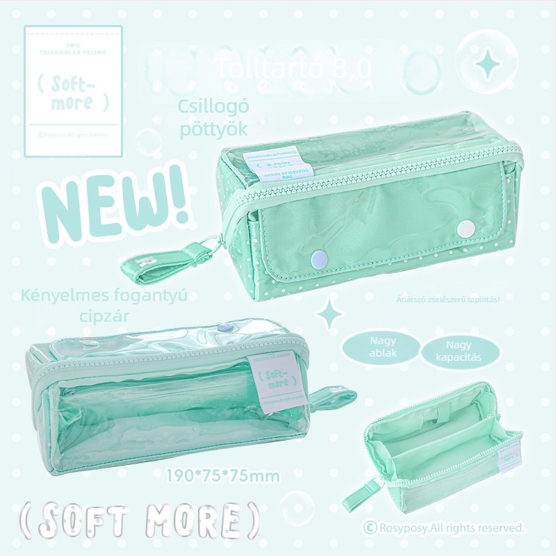 Rosyposy ceruzatartó – Prism dizájn, nagy nyitás, nagy kapacitás, rekesz, kétoldalas