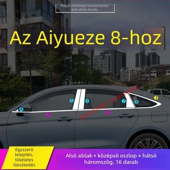 Chery Arrizo 8 és Fengyun A8 ablak- és ajtóél díszléc – Rozsdamentes acél, autó dekoráció