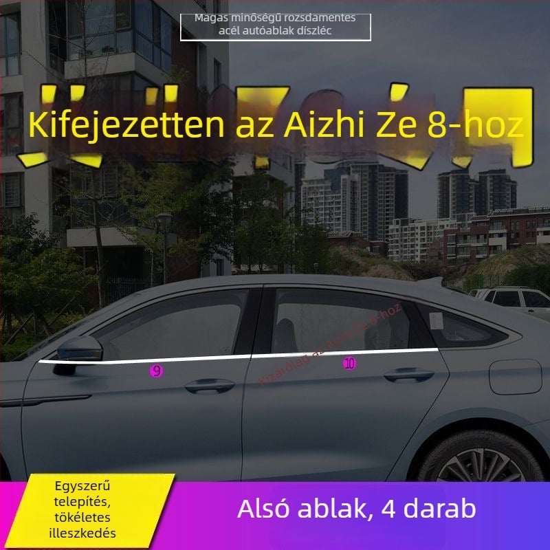 Chery Arrizo 8 és Fengyun A8 ablak- és ajtóél díszléc – Rozsdamentes acél, autó dekoráció