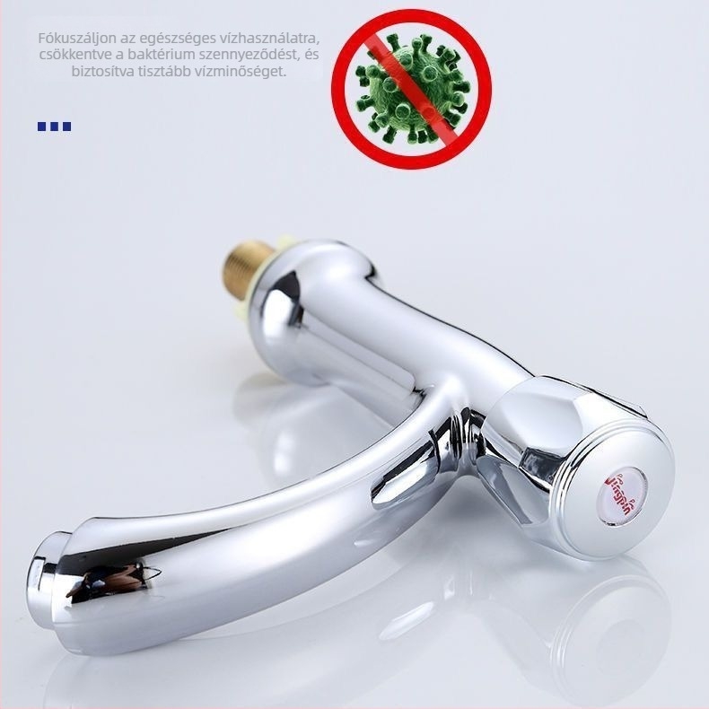 Alá helyezett mosdó csap kerámiás korong szeleppel, egynyílású, felnyitható, ABS test, hideg víz ellátás