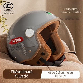 Fél sisak motorkerékpárhoz - ABS anyag, univerzális alkalmazás, téli használat, Gb811-2022b tanúsítvány