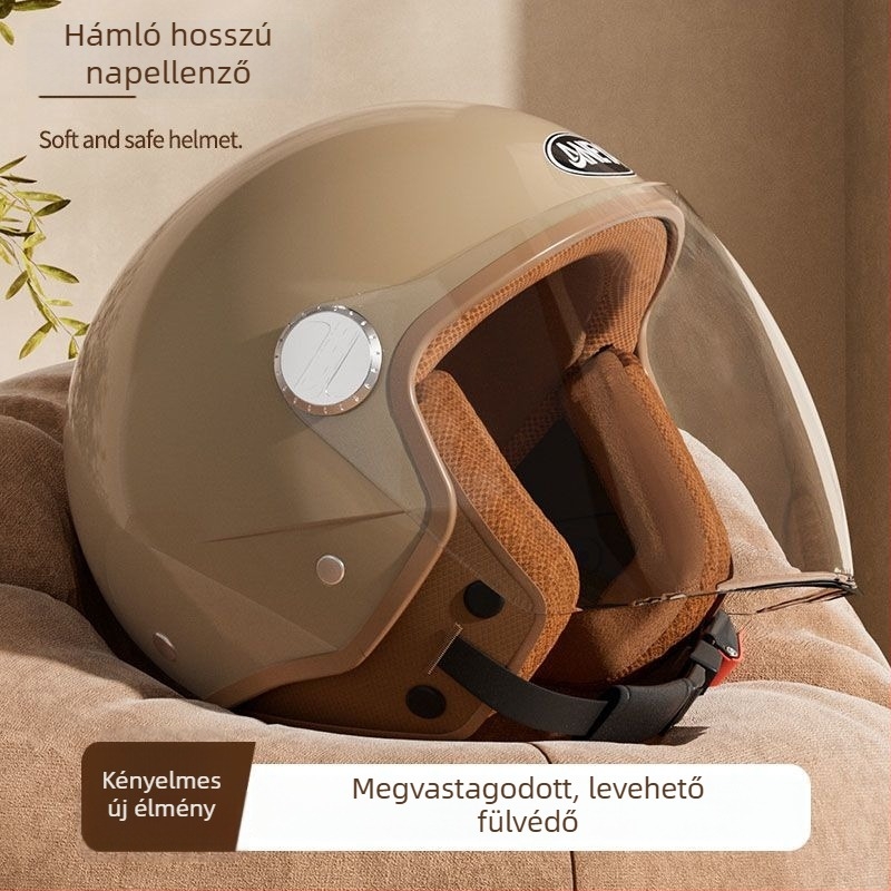 Fél sisak motorkerékpárhoz - ABS anyag, univerzális alkalmazás, téli használat, Gb811-2022b tanúsítvány