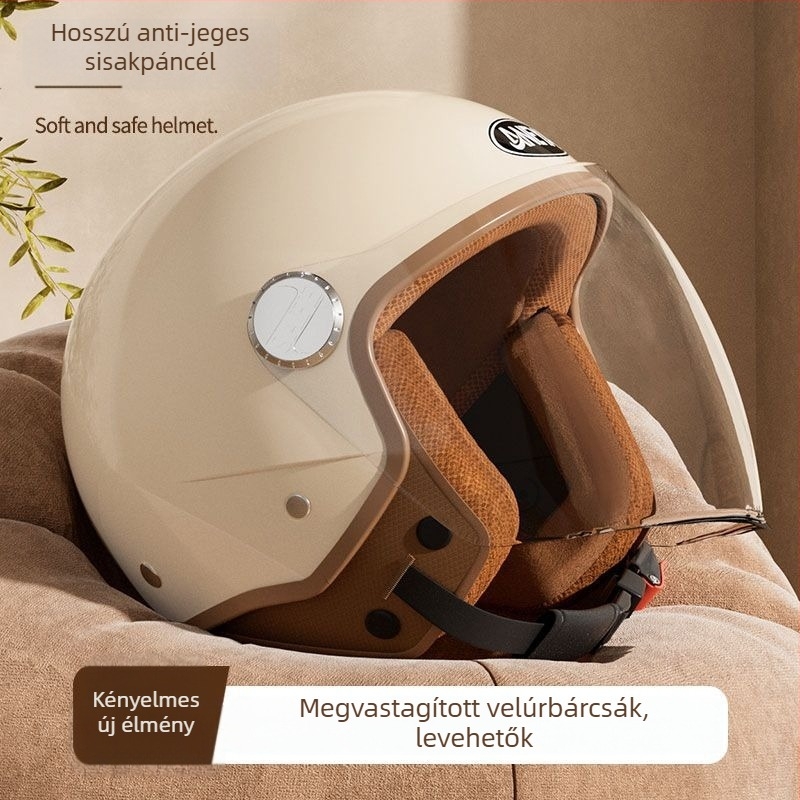 Fél sisak motorkerékpárhoz - ABS anyag, univerzális alkalmazás, téli használat, Gb811-2022b tanúsítvány