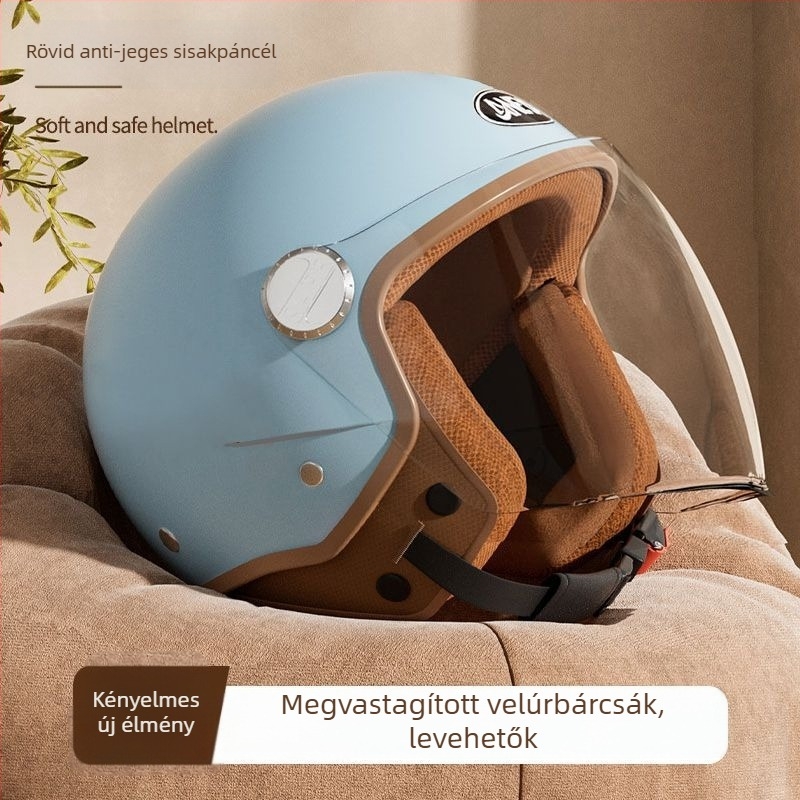 Fél sisak motorkerékpárhoz - ABS anyag, univerzális alkalmazás, téli használat, Gb811-2022b tanúsítvány