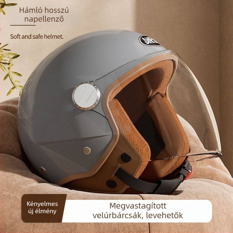 Fél sisak motorkerékpárhoz - ABS anyag, univerzális alkalmazás, téli használat, Gb811-2022b tanúsítvány