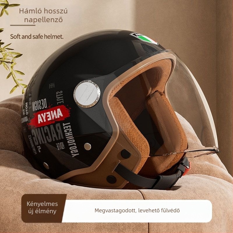 Fél sisak motorkerékpárhoz - ABS anyag, univerzális alkalmazás, téli használat, Gb811-2022b tanúsítvány