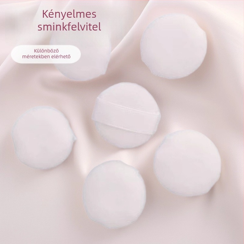 Száraz púder puff, ultra‑puha kristály velúr, kerek alakú, a púder fixálásához