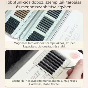 Mágneses szempilla tároló doboz kijelző mágneses panellel