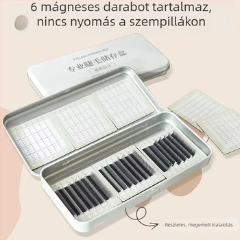 Mágneses szempilla tároló doboz kijelző mágneses panellel