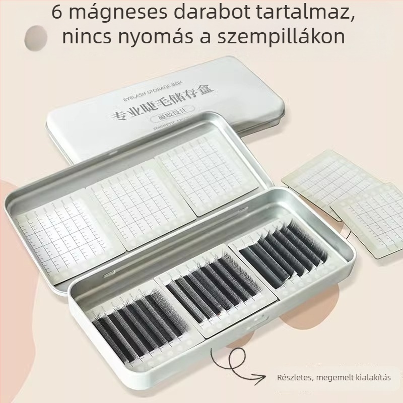 Mágneses szempilla tároló doboz kijelző mágneses panellel