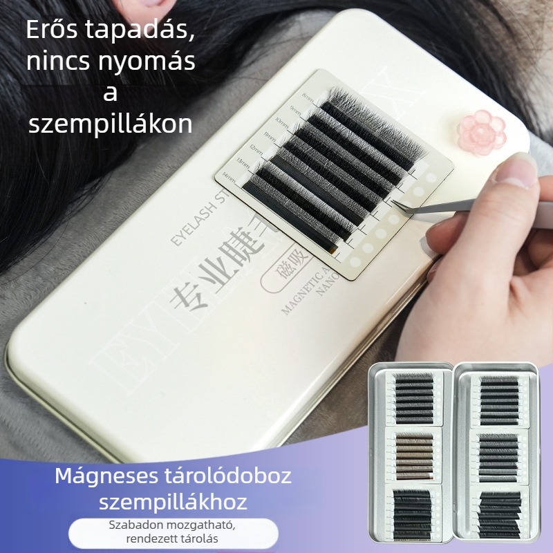Mágneses szempilla tároló doboz kijelző mágneses panellel