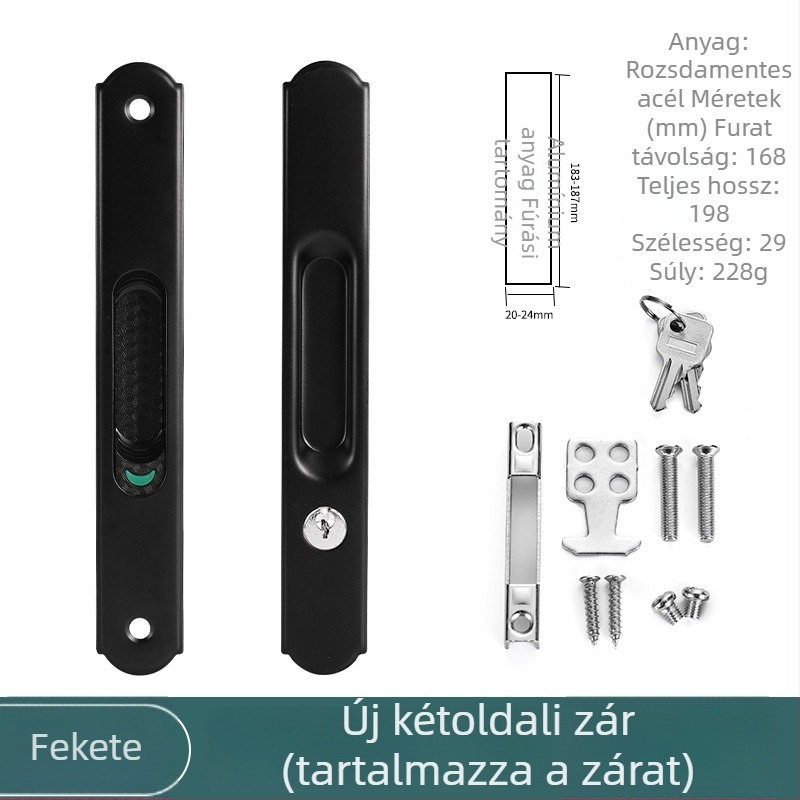 Rozsdamentes acélból készült kampós zár, kör fejű, egyoldalas és kétoldalas, elektroplatált felülettel, erkélyre és tolóajtókhoz