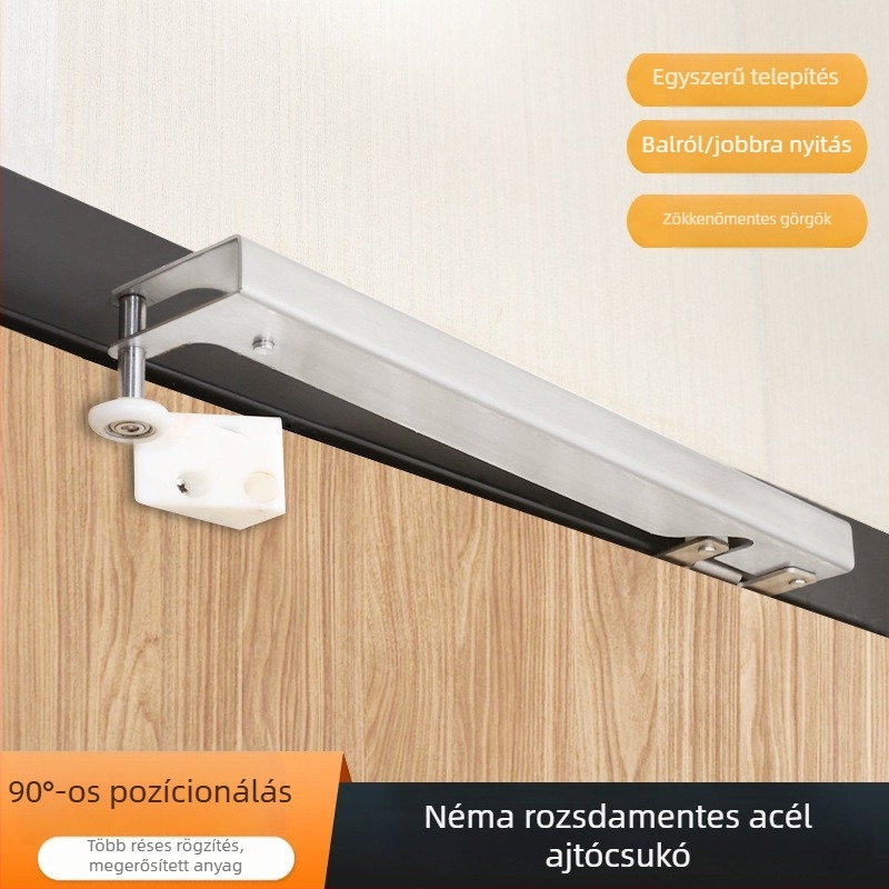 Ajtócsukó kar, 201 rozsdamentes acél, pneumatikus hidraulikus működés, rejtett szerelés, 90°-os pozíció, modern minimalista dizájn