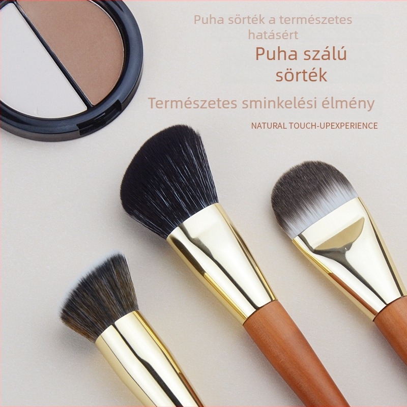 Ultra vékony nyelv alakú alapozó ecset, zökkenőmentes fedés, nem szívja fel a púdert, lapos fej, puha sörték, smink eszköz