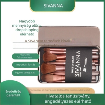 Sivanna sminkecset készlet, 12 darab, szemhéj- és púder ecsetek kezdőknek