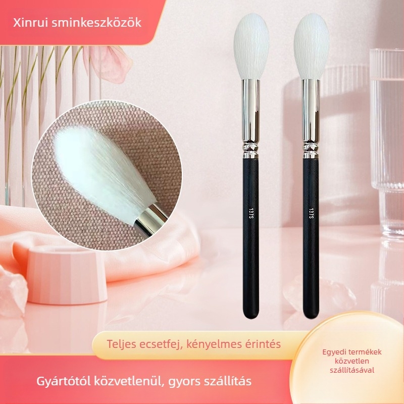 Xinrui 137S highlighter és pirosító ecset, gyapjú sörtéje, fa nyél, hordozható