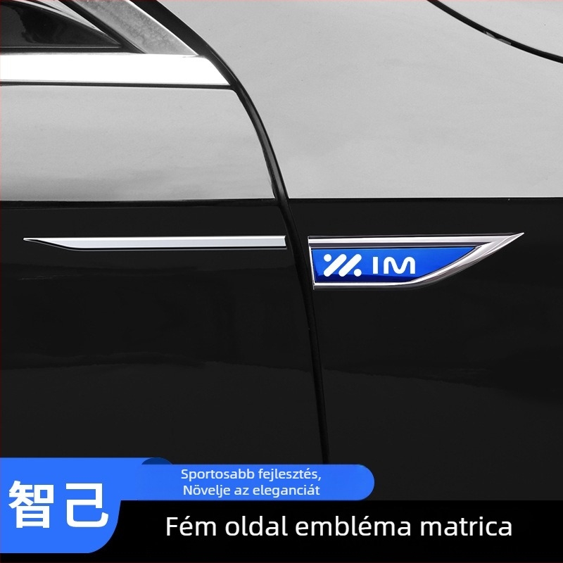 Zhiji L6/L7/LS6/LS7 autó kerékívre illő fém díszítő matrica, Bohanya, cinkötvözet + rozsdamentes acél, okos címke mintázat, öntapadó rögzítés