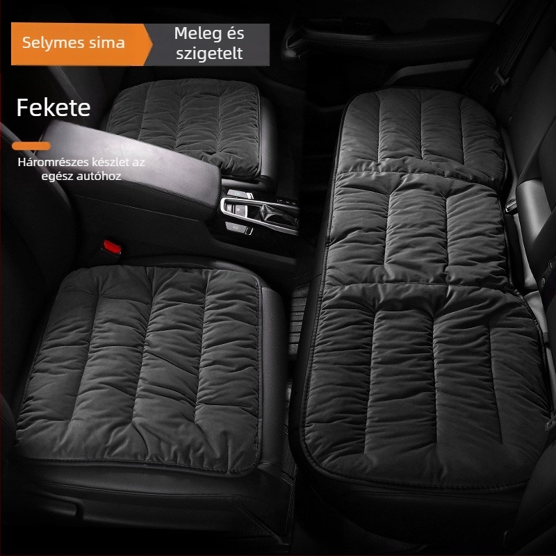 Öt üléses autóülés párna készlet - velúr töltet, plüss felület, téli fűtés, lapos minimalist stílus