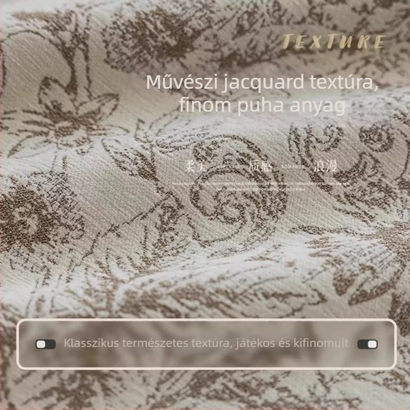 Mid-century stílusú francia Morris nappali blackout függöny, chenille jacquard, retro hatás