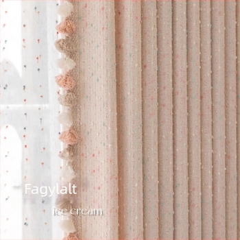 Krém színű Chenille jacquard blackout függöny geometriai mintával, hercegnői stílusú lány hálószobájára