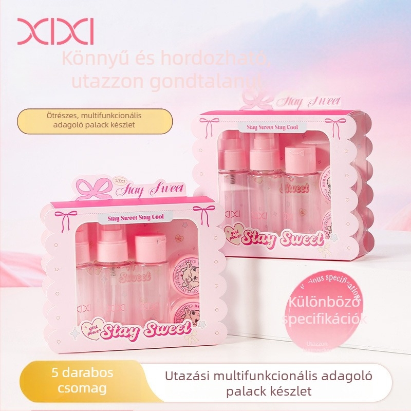 Xixi 5-darabos többfunkciós adagoló üveg készlet, könnyű és hordozható utazáshoz