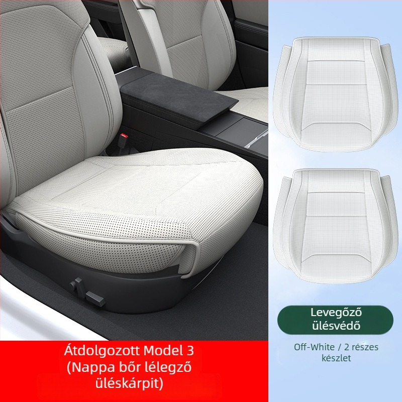 Tesla Model Y ülésvédő párna — memóriahabos töltés, PU felület, légáteresztő, készlet, eredeti stílus