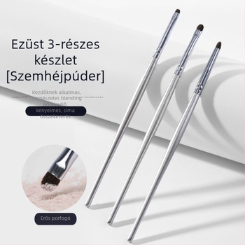 Sminkecsetek készlet, 3 darab, lóhaj sörtéjű, fa nyél, hosszú nyél