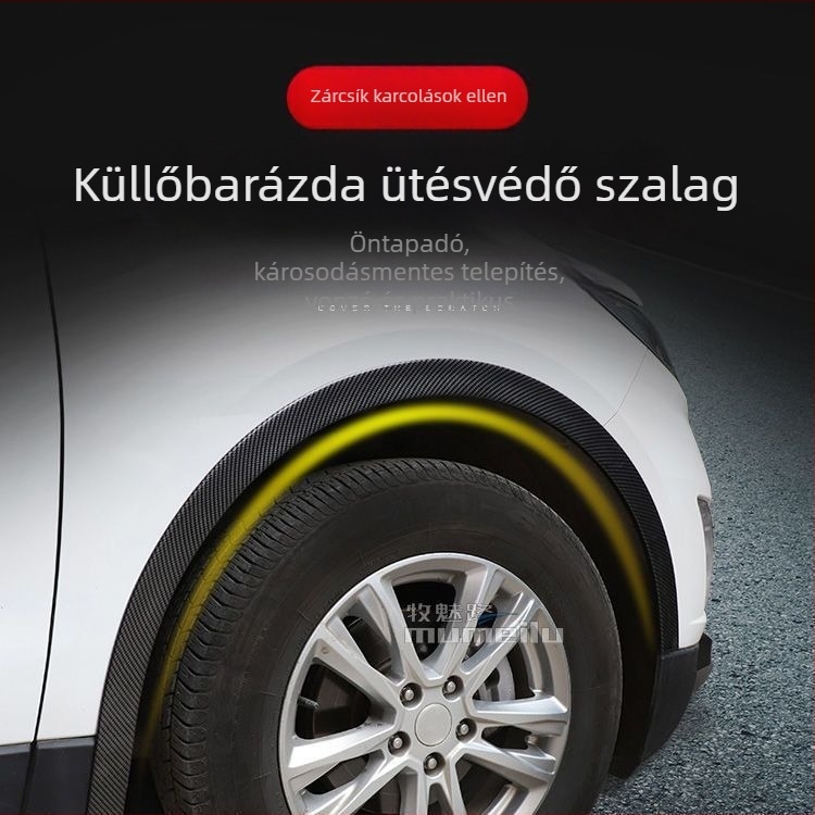 Ütközésvédő szalag kerékívhez, szilikon, szénszálas mintázat, általános modell