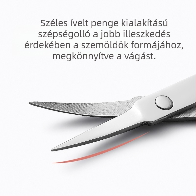 Szemöldökápoló készlet: rozsdamentes acél szemöldökolló és szemöldöklipsz, két darabos készlet