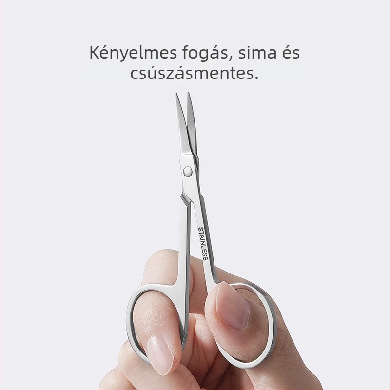Szemöldökápoló készlet: rozsdamentes acél szemöldökolló és szemöldöklipsz, két darabos készlet
