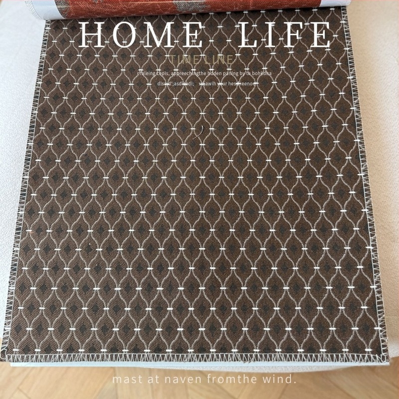 Jacquard függöny barna Maillard árnyalatban, kiváló minőségű nappali anyag, francia vintage stílus