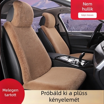 Téli plüss autóülés párna, vastag és meleg, nyúl szőrös felülettel, háttámla, univerzális modell