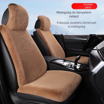 Téli plüss autóülés párna, vastag és meleg, nyúl szőrös felülettel, háttámla, univerzális modell