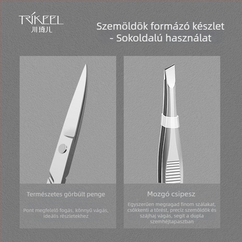 Szemöldökformázó készlet – rozsdamentes acél szemöldökolló és csipesz, 2 darabos smink-készlet, márka Trikeel/Sichuan Qier