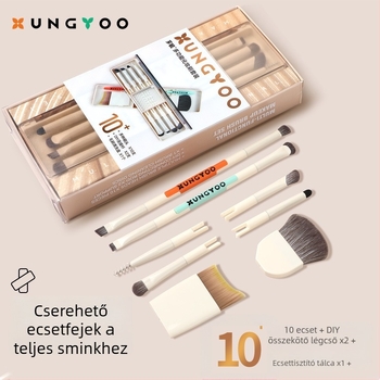 Xiangyu sokoldalú sminkecsetkészlet - 10 darab, szintetikus sörték, műanyag nyél, dobozos csomagolás