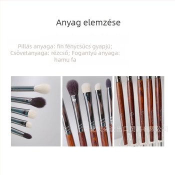 Szemhéjfesték ecsetkészlet, gyapjúszálú sörték, fa nyelű, Hubei eredetű