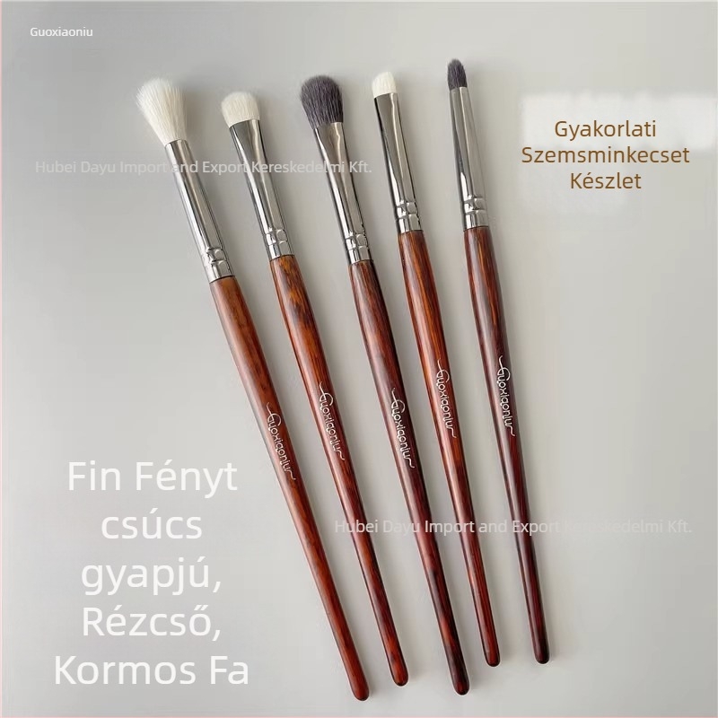 Szemhéjfesték ecsetkészlet, gyapjúszálú sörték, fa nyelű, Hubei eredetű
