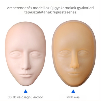 5D szilikon arcgyakoroló bőr leválasztható alaprésszel – szemöldök tetoválás gyakorlásához