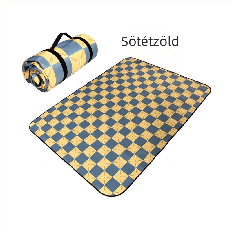 Etno-stílusú nedvességálló kültéri matrac – piknikhez és kempingezéshez, poliészter anyag, alumíniumfóliás vízálló réteg