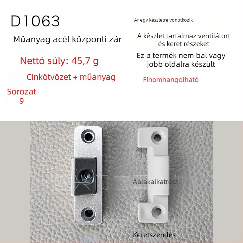 Középső záróelem ablakhoz műanyag‑acél ablakhoz, cinkötvözet, állítható keretnyomás