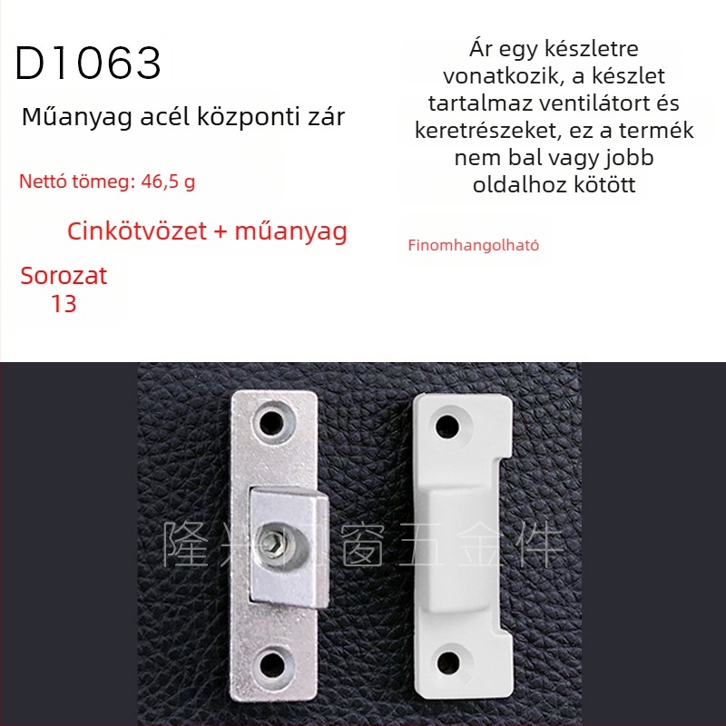 Középső záróelem ablakhoz műanyag‑acél ablakhoz, cinkötvözet, állítható keretnyomás