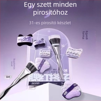 Lishu blush ecsetkészlet, 4 darabos, dobozban, sminkelésre, bármilyen bőrtípushoz.