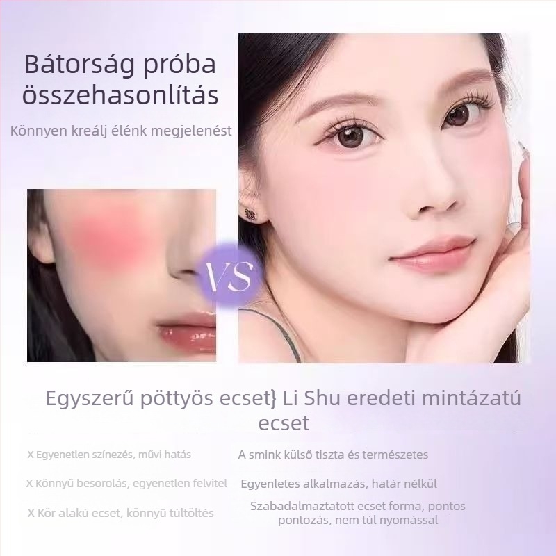 Lishu blush ecsetkészlet, 4 darabos, dobozban, sminkelésre, bármilyen bőrtípushoz.