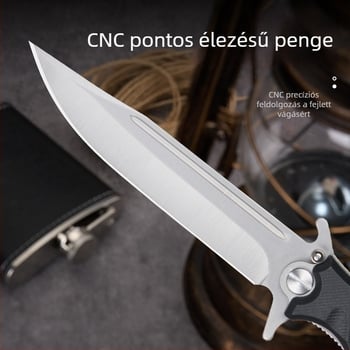 Összecsukható kültéri kés kempingezéshez és túléléshez – gyors nyitás csapágyas rendszerrel, önvédelem, hordozható