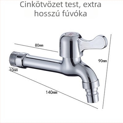 Egyszerű hideg vízcsap, cinkötvözet testtel, hosszabb kifolyócső, modell 6712, szeleptest rézből