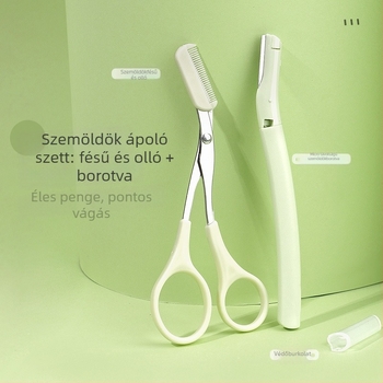 Cachitodo szemöldök kés készlet biztonsági hálóval és szemöldökollóval (Anyag: rozsdamentes acél, ABS; Márka: Cachitodo; Alkalmas általános közönségnek; Licencelt magáncímke)