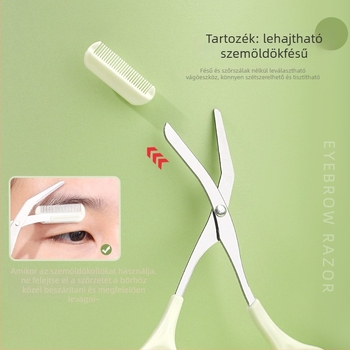 Cachitodo szemöldök kés készlet biztonsági hálóval és szemöldökollóval (Anyag: rozsdamentes acél, ABS; Márka: Cachitodo; Alkalmas általános közönségnek; Licencelt magáncímke)