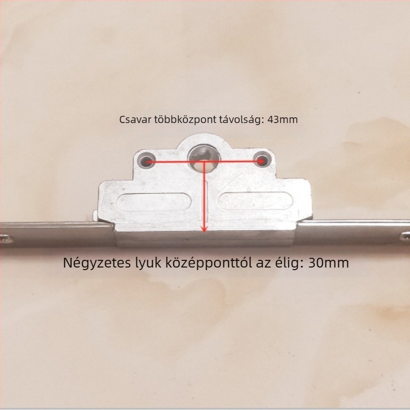 Műanyag‑acél ablak tartozékok: sík nyitó hajtású mechanizmus, továbbító rúd, továbbító zár, összekapcsoló rúd, ablakzár