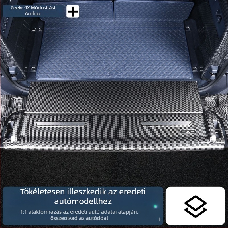 Műanyag csomagtartó védőcsík szénszálas textúrával Zeekr 9X-hez (25 modell); testre szabható