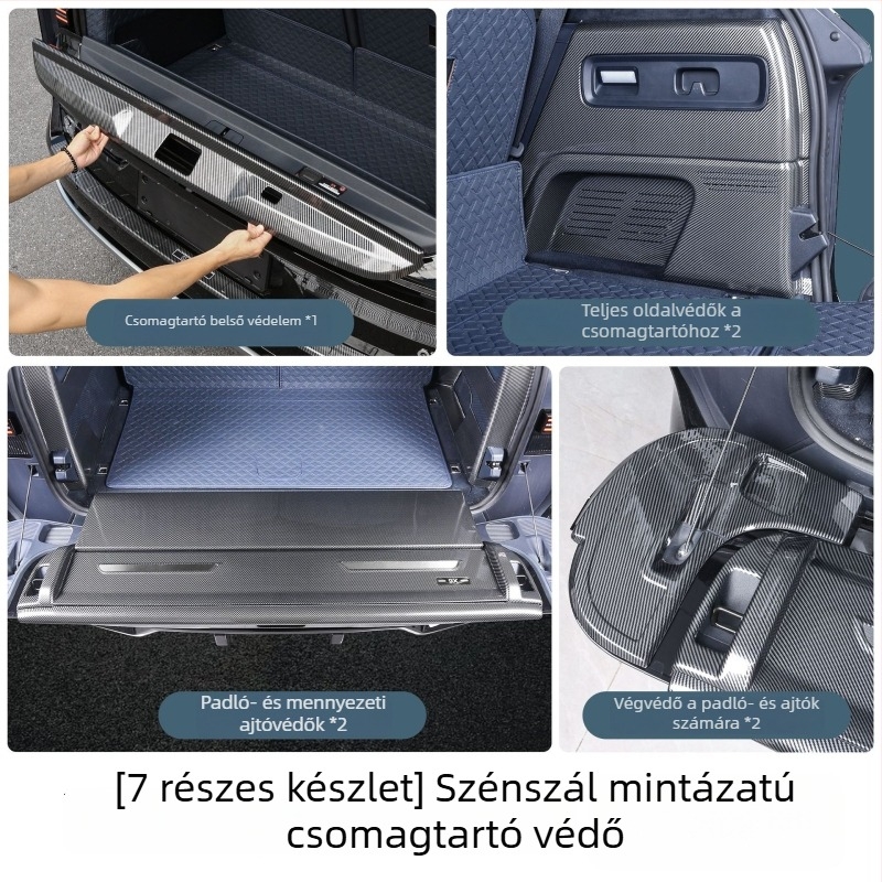 Műanyag csomagtartó védőcsík szénszálas textúrával Zeekr 9X-hez (25 modell); testre szabható